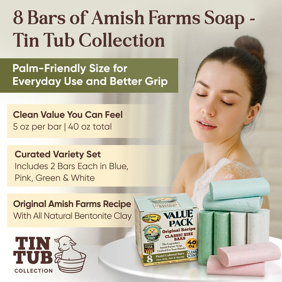 Amish Farms® Tin Tub Soap - 8-Bar Value Pack