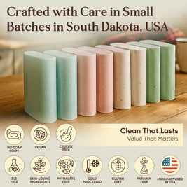 Amish Farms® Tin Tub Value Pack– 8 Easy-to-Grip Hydrating Bars (5 oz Each, 2.5 lb)